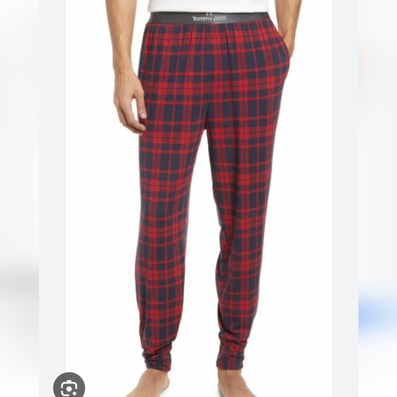 NWT Tommy John Men's Second Skin Pajama Pants Size Medium Red Plaid - Picture 1 of 9